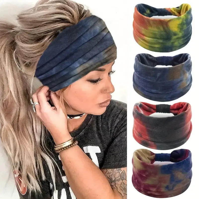 Tie Dye Wide Boho Headband - Random