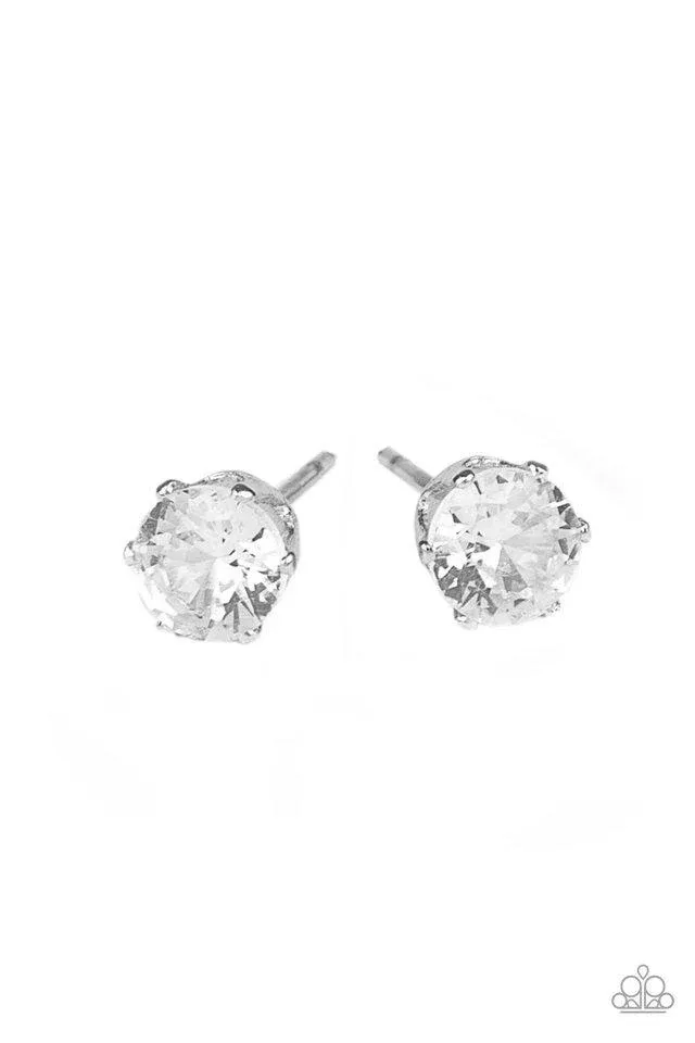 Silver Post Rhinestone Stud Earrings