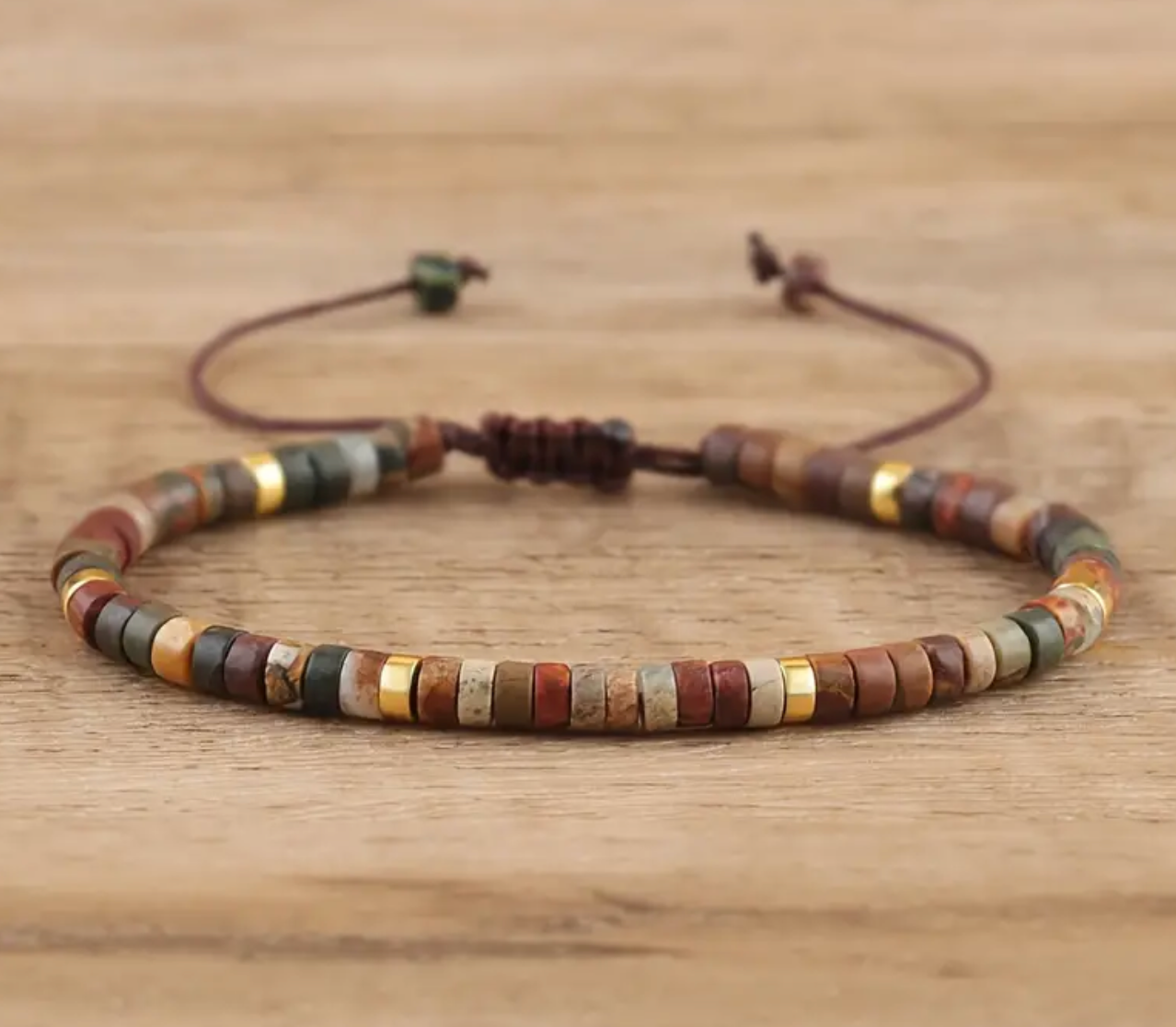 Jasper Bead Boho Adjustable Bracelet