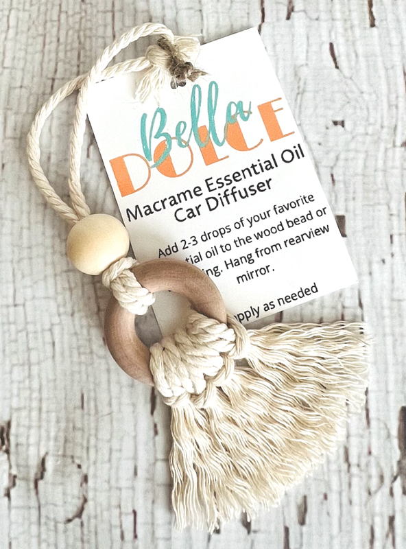 Macrame Boho Car Essential Oil Diffuser