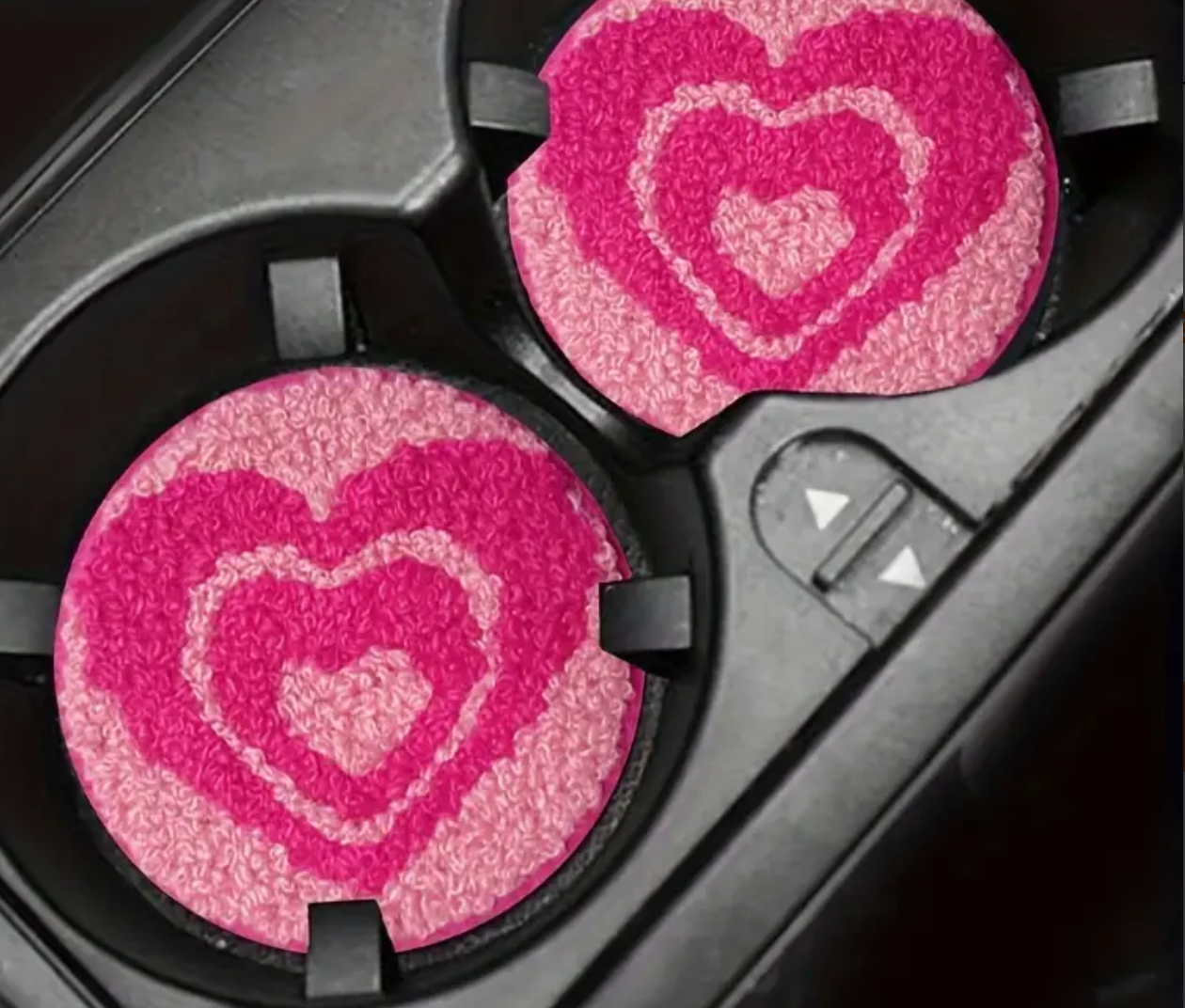 Love &amp; Hearts Plush Car Coasters