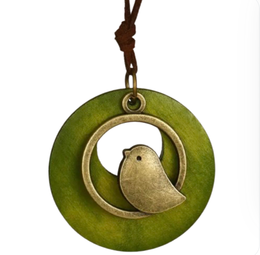 Boho Bird pendant Necklace Leather Cord