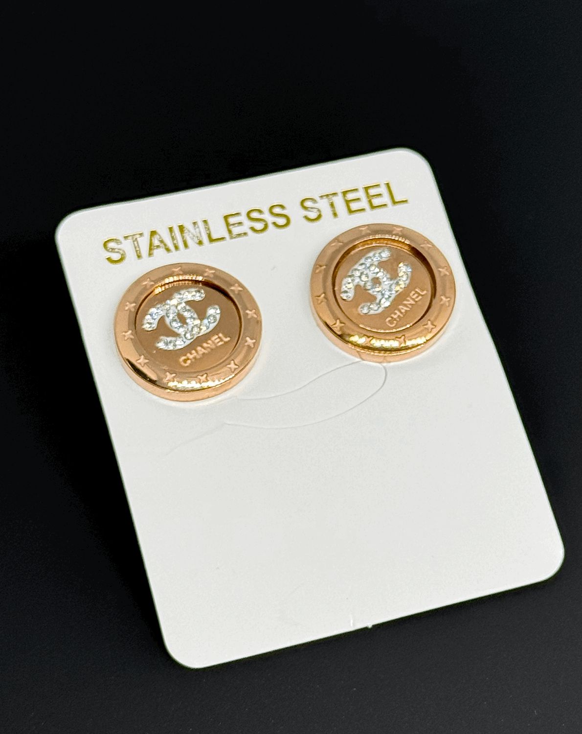 Designer Inspired Rose Gold Chanel Earrings