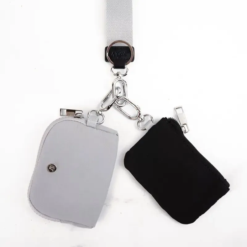 Black and Gray Dual Pouch Wristlet