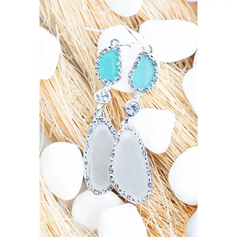 Sunset Bay Sea Glass Silvertone Earrings