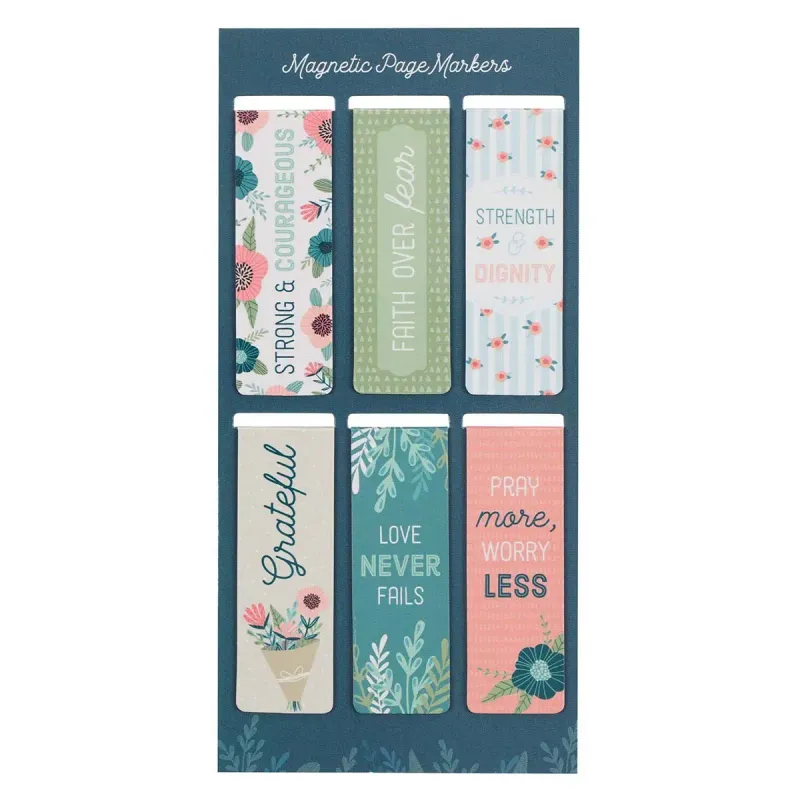 Magnetic Bookmark Set - Floral Garden