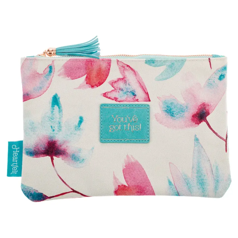 You&#39;ve Got This Zipped Pouch Canvas Pink Petals