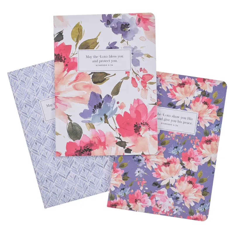 Bless and Protect You Floral Large Notebook Set Of 3