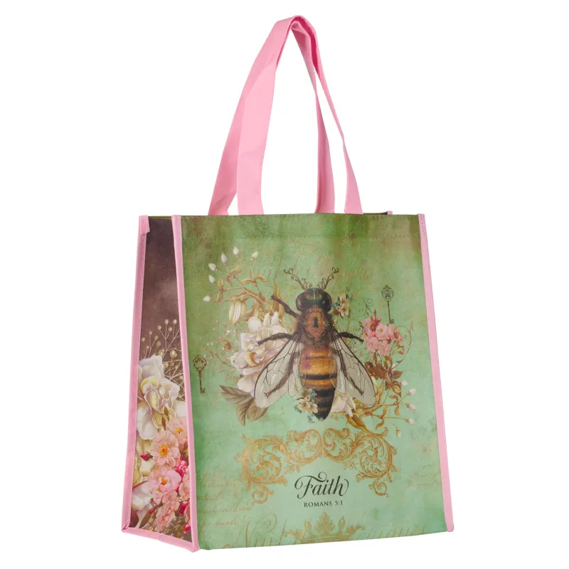 Faith Bee Large Reusable Shopping Tote