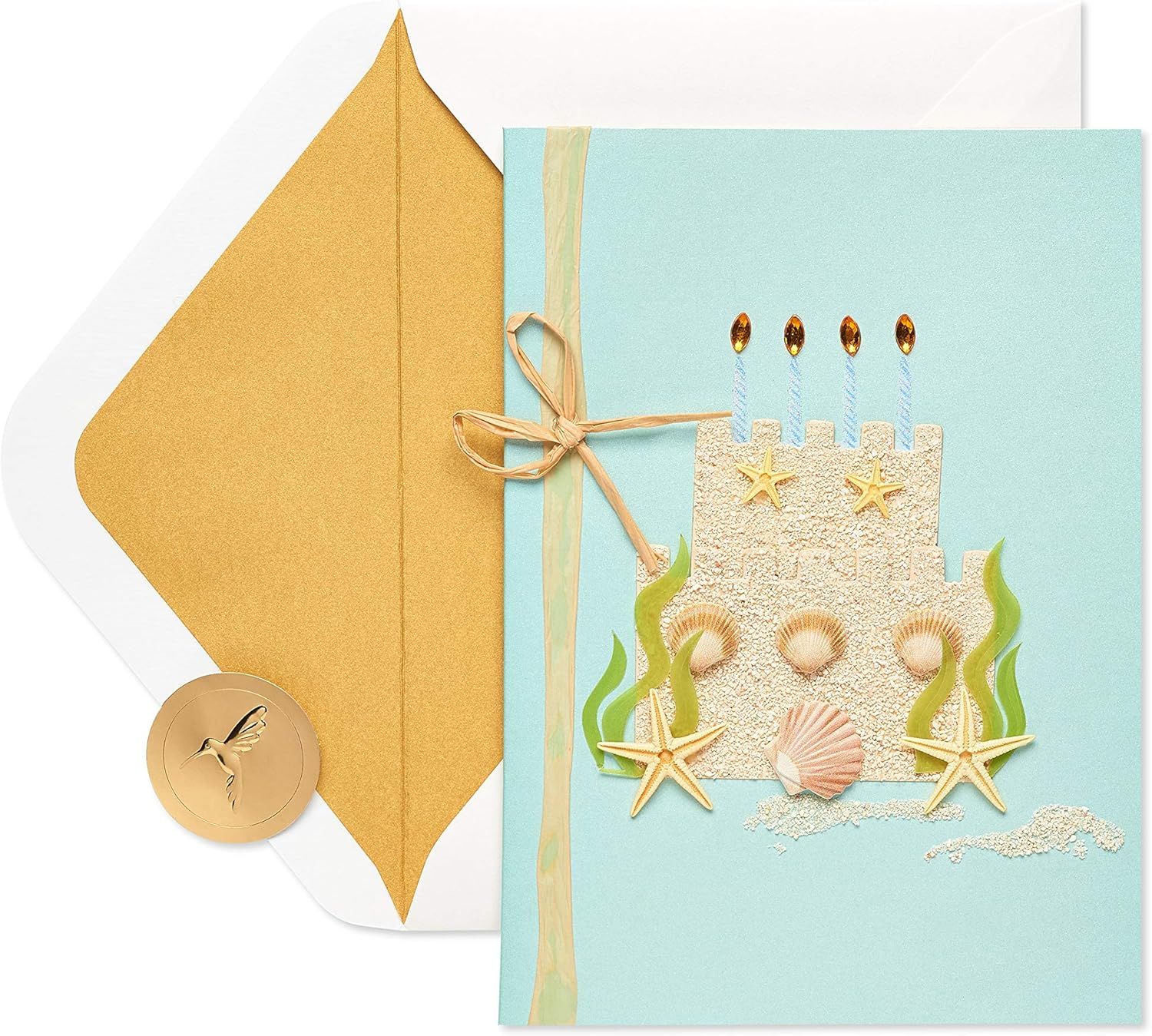 Papyrus Birthday Card - Shells &amp; Sand Cake