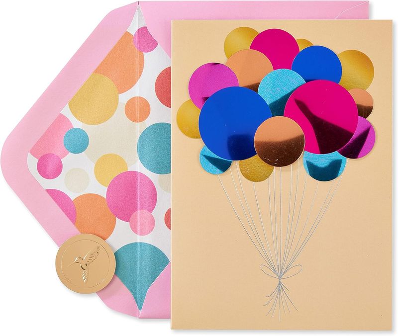 Papyrus Birthday Card - Metallic Balloons