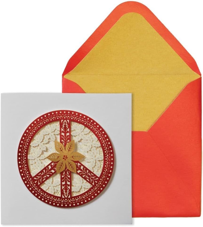 NIQUEA.D Peace Sign Laser Cut Christmas Card