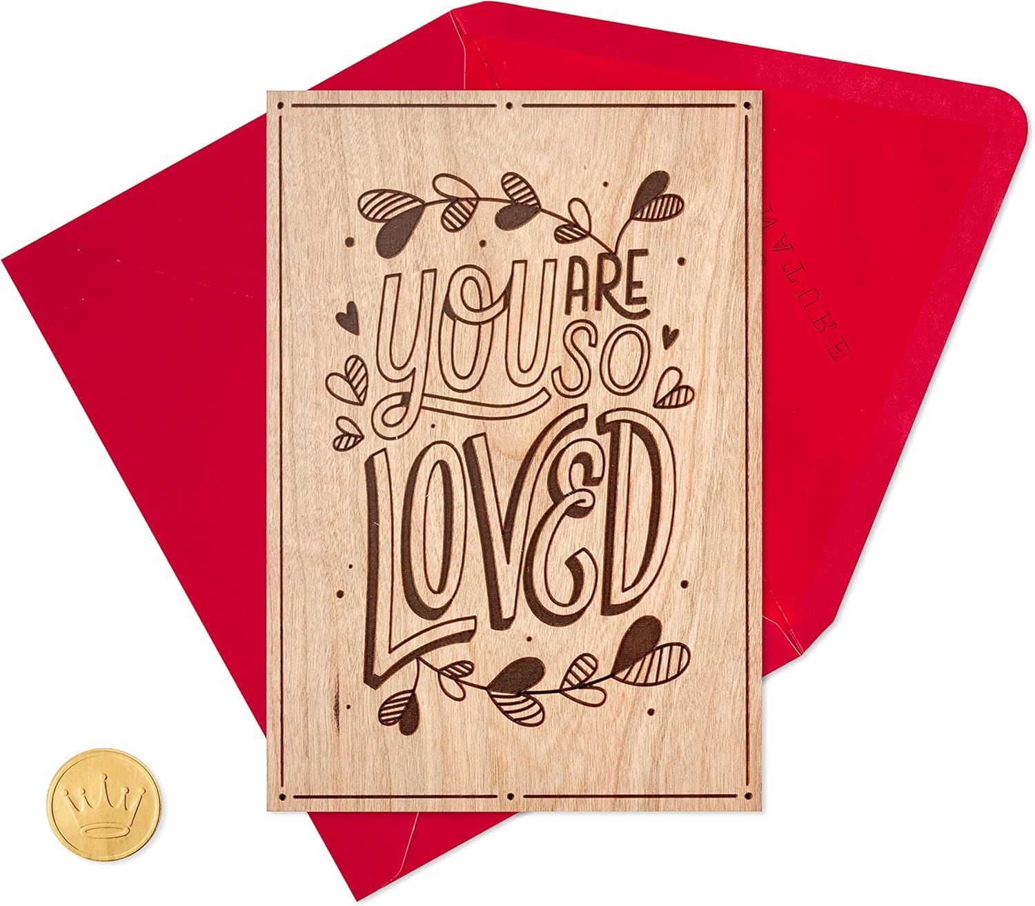 Hallmark Signature Wood Valentines Day Card -So Loved