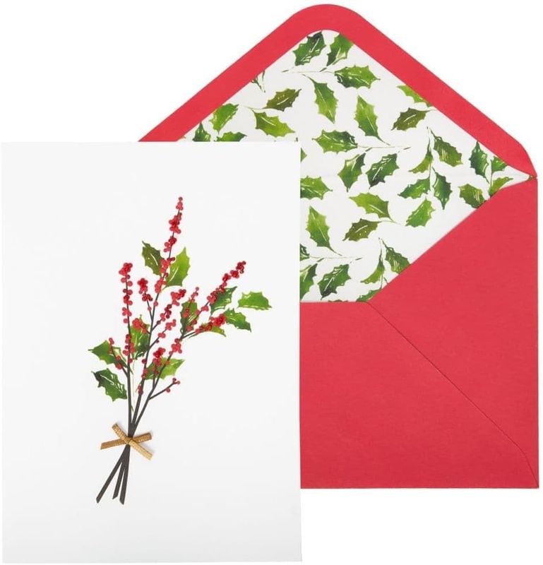 NIQUEA.D Holly Branch Christmas Card