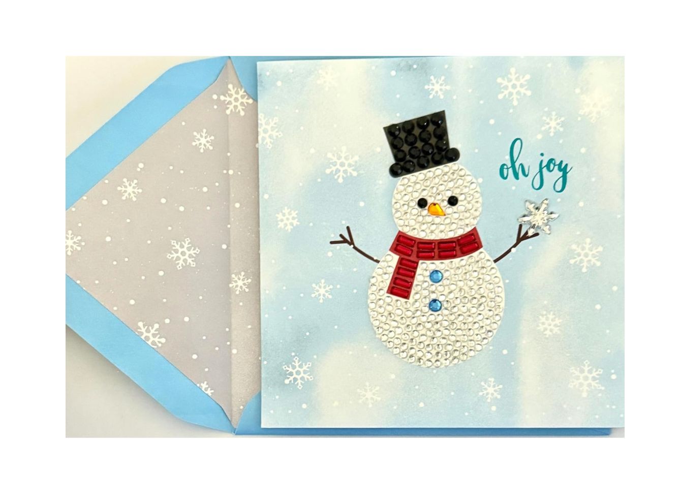 PAPYRUS Christmas Card - Gemstone Snowman