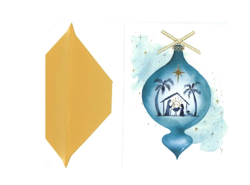 PAPYRUS Christmas Card - Watercolor Manger