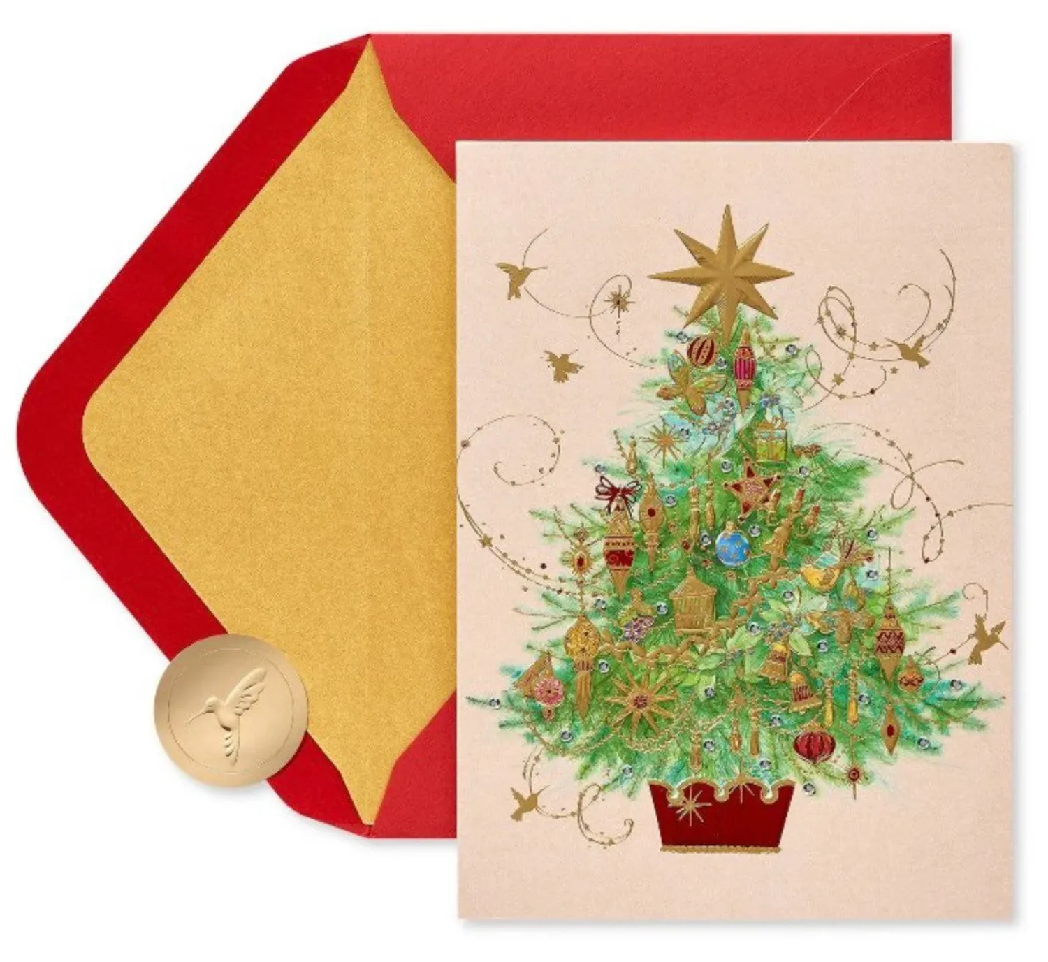 Papyrus Jeweled Christmas Tree Greeting Card