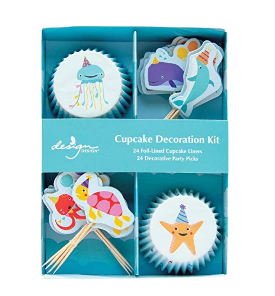Ocean Splash Birthday Cupcake Decoration Kit