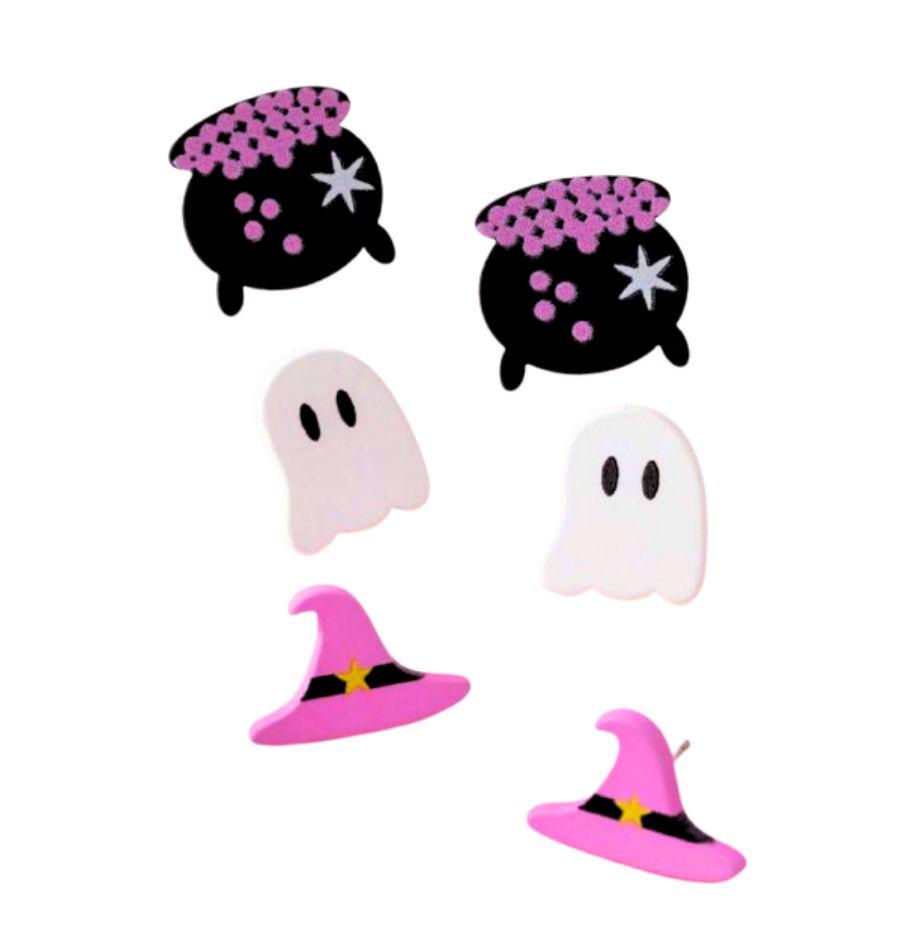 Acrylic Halloween Trio Earring Set