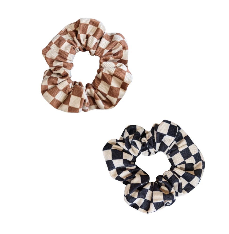 Checkered Hair Scrunchie