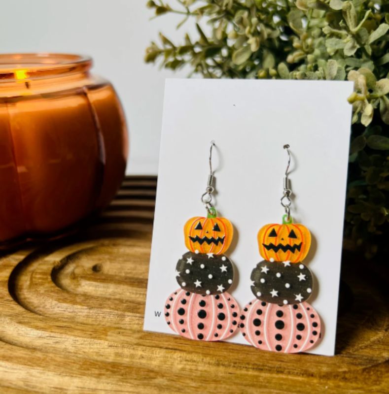 Stacked Pumpkin Trio Earrings