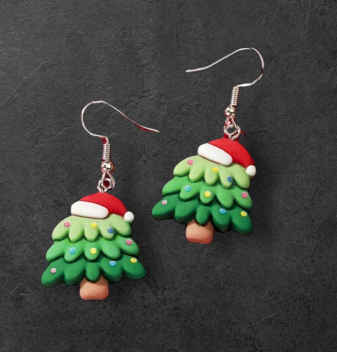 Acyclic Whimsy Christmas Tree  Earrings