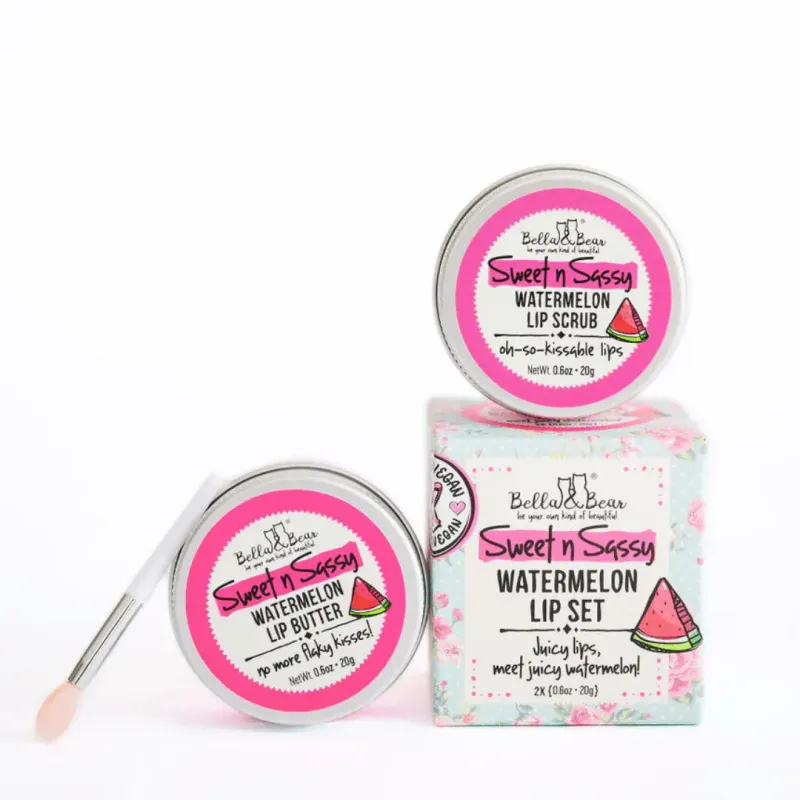 Sassy Watermelon Lip Set - Lip Scrub &amp; Lip Butter
