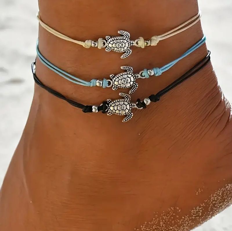 Sea Turtle Adjustable Anklet - Choose Color