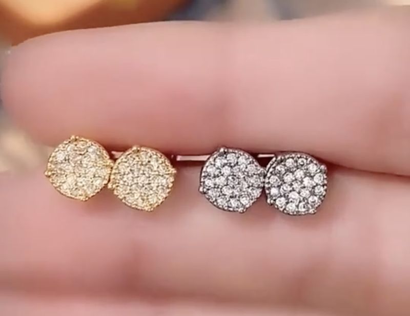 Gold Or Silver Stone Stud Earrings