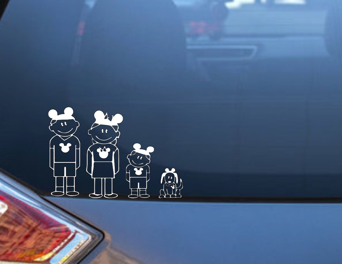 Mouse Ears - Stick Family Car Decal