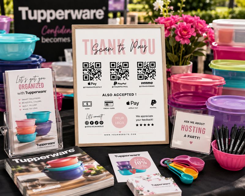 Custom Vendor Event Sign | Personalized Craft Fair Display | Scan to Pay QR Code Sign | Small Business Booth Sign | Direct Sales Display | Digital Download