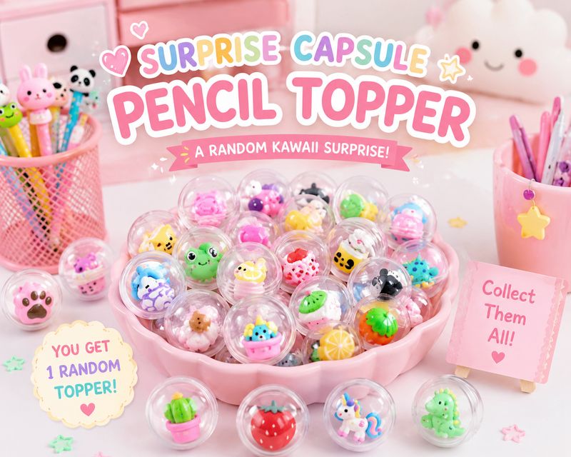 Surprise Kawaii Capsule Pencil Topper