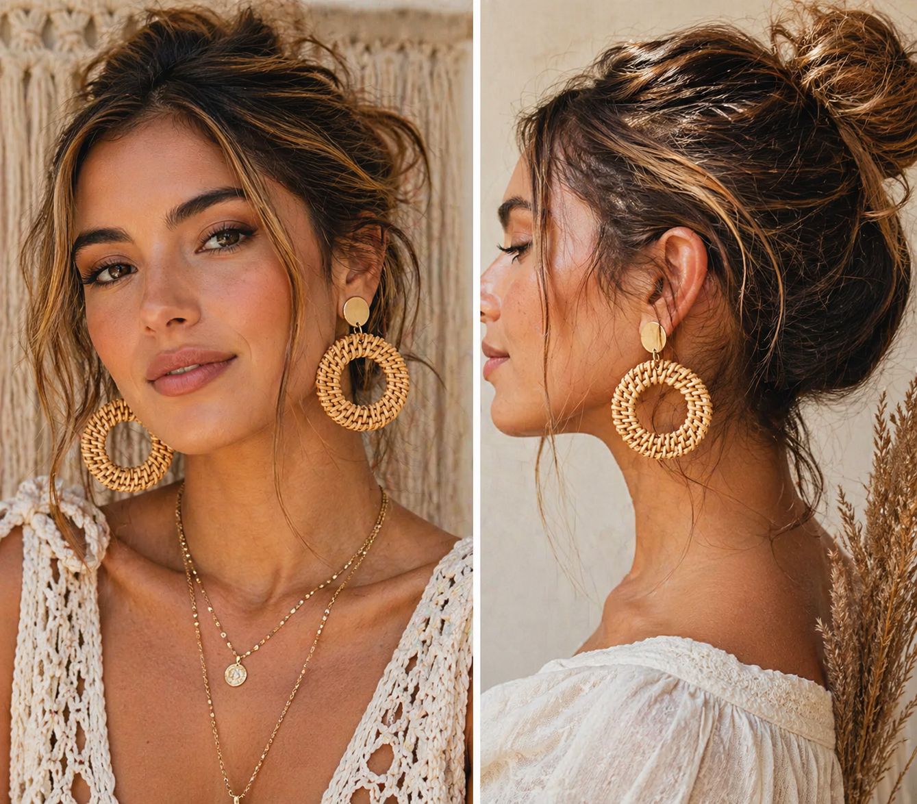 Boho Sunwoven Statement Earrings