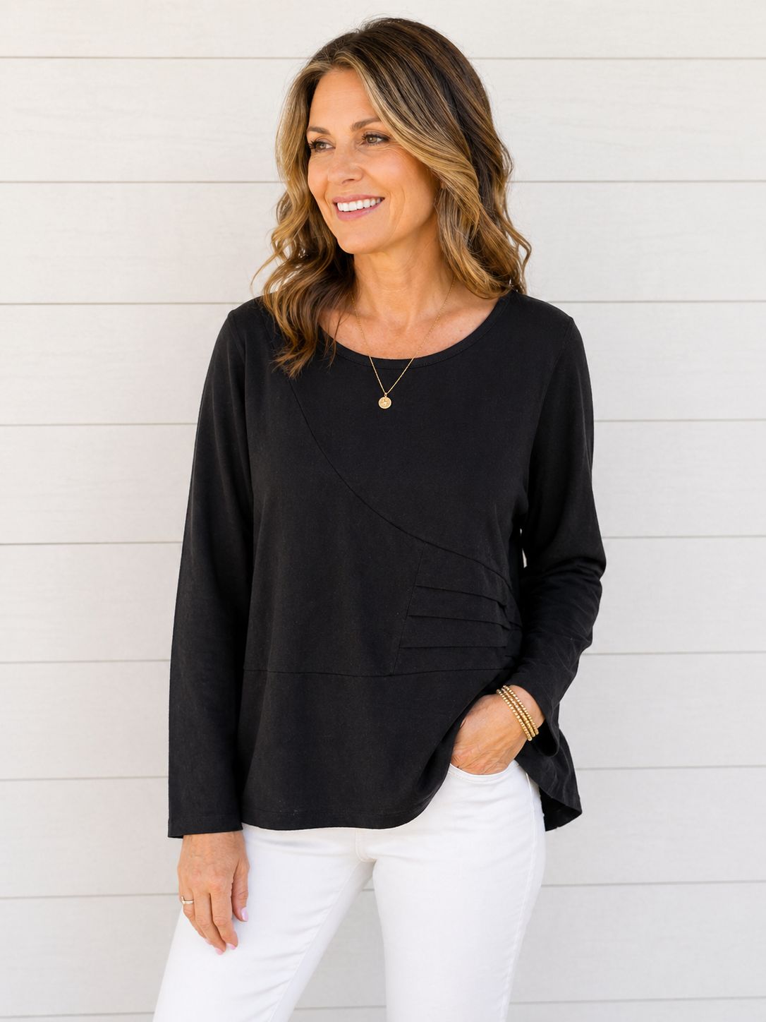 Solid Black Lightweight Sweater Top