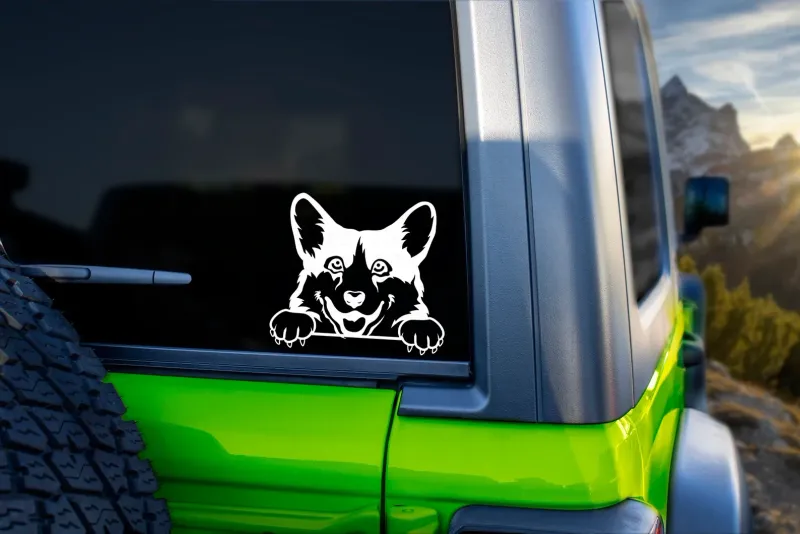 Peeking Dog Car Vinyl Decal - Tons Of Breeds To Choose From