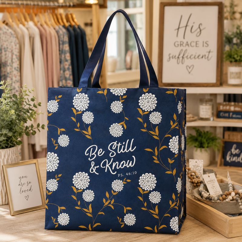 Be Still &amp; Know Large Reusable Shopping Tote