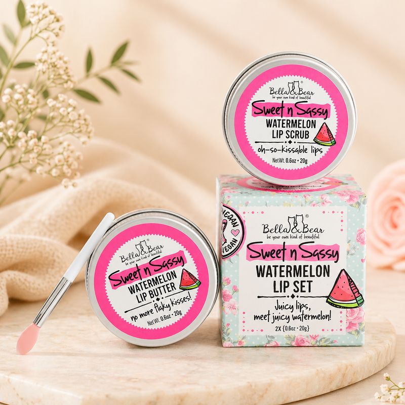 Sassy Watermelon Lip Set - Lip Scrub &amp; Lip Butter