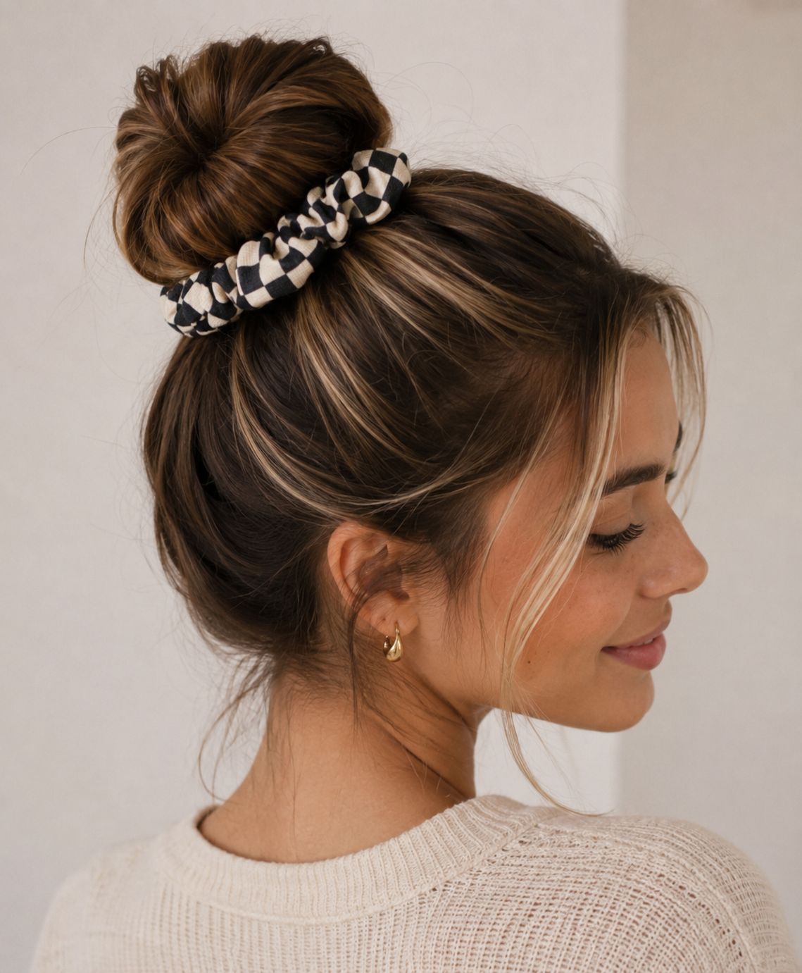Checkered Retro Hair Scrunchie