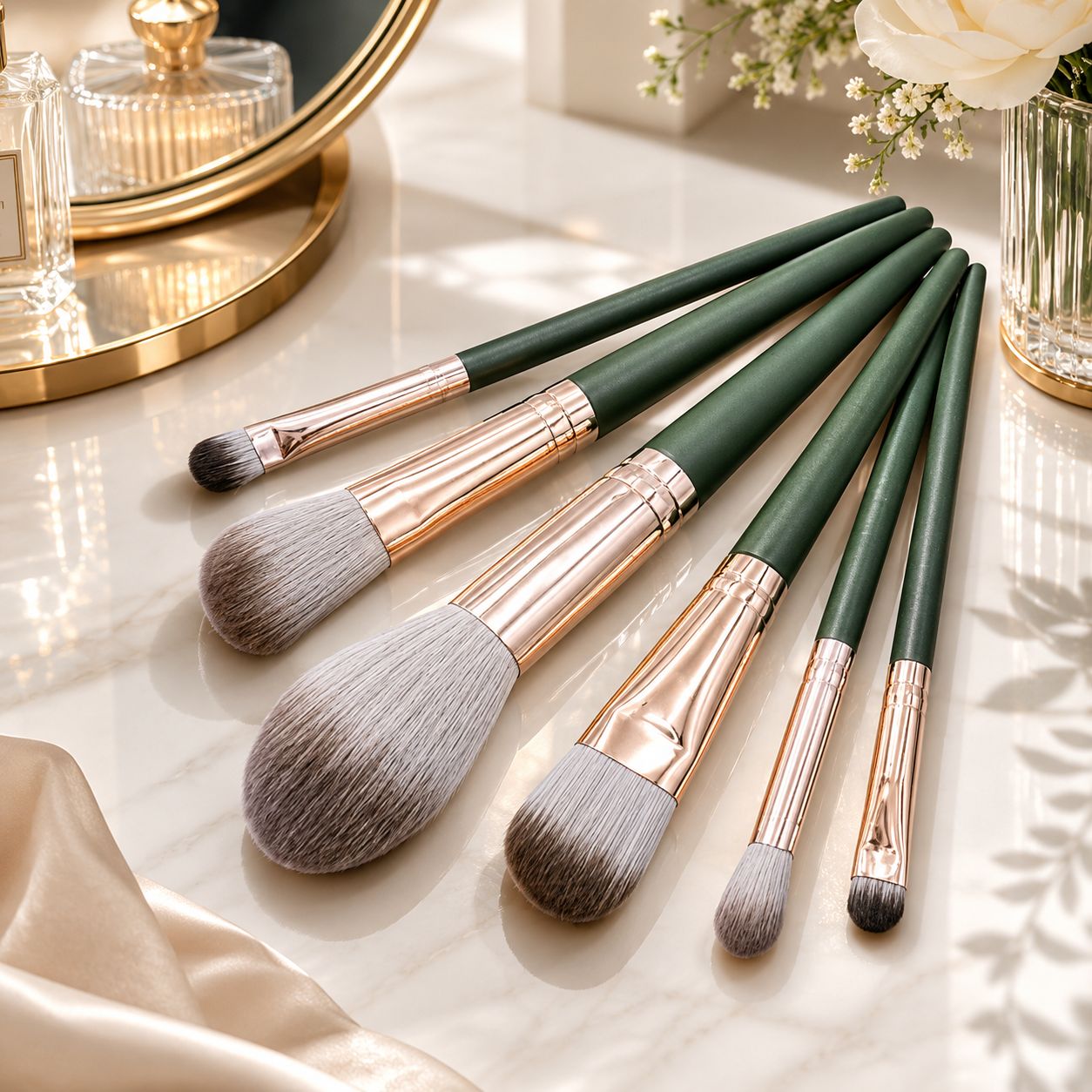6 Piece Luxe Makeup Brushes