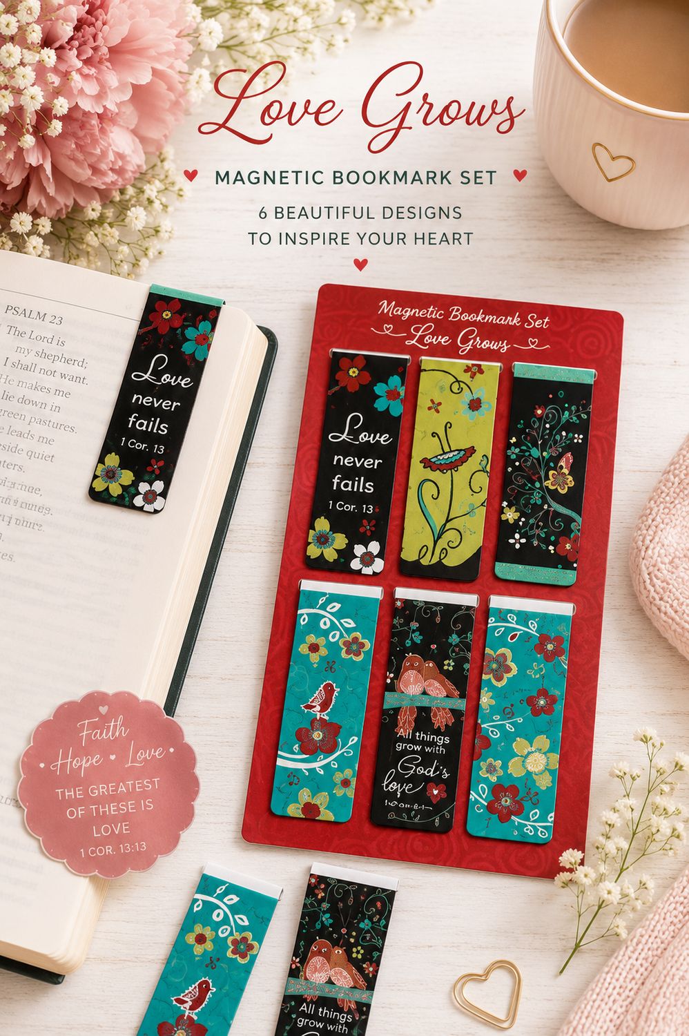 Magnetic Bookmark Set Love Grows