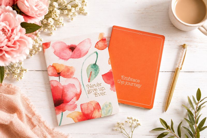 Notebook Set 2pc Coral Poppies