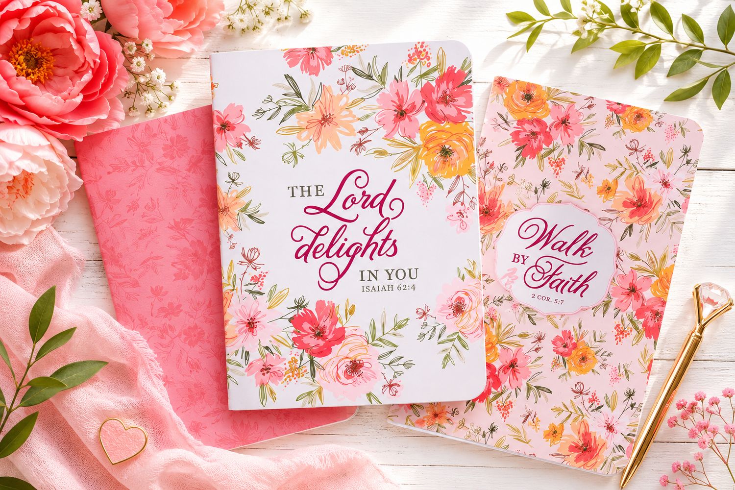 Notebook Set Of 3 Coral Poppies