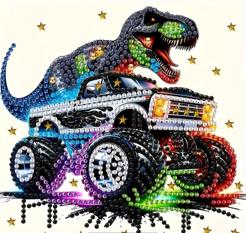 Dinosaur Monster Truck 5D Diamond Art Painting Kit