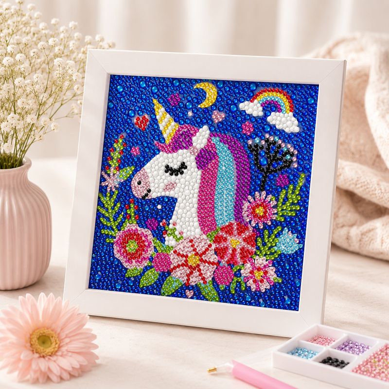 Floral Unicorn 5D Diamond Art Painting Kit