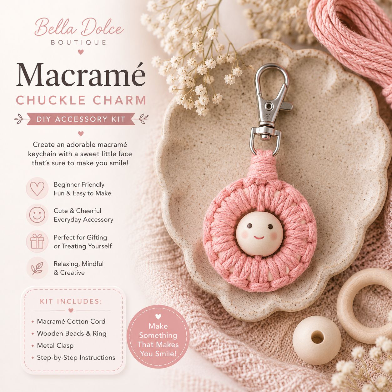 Macrame DIY Chuckle Charm Accessory Kit