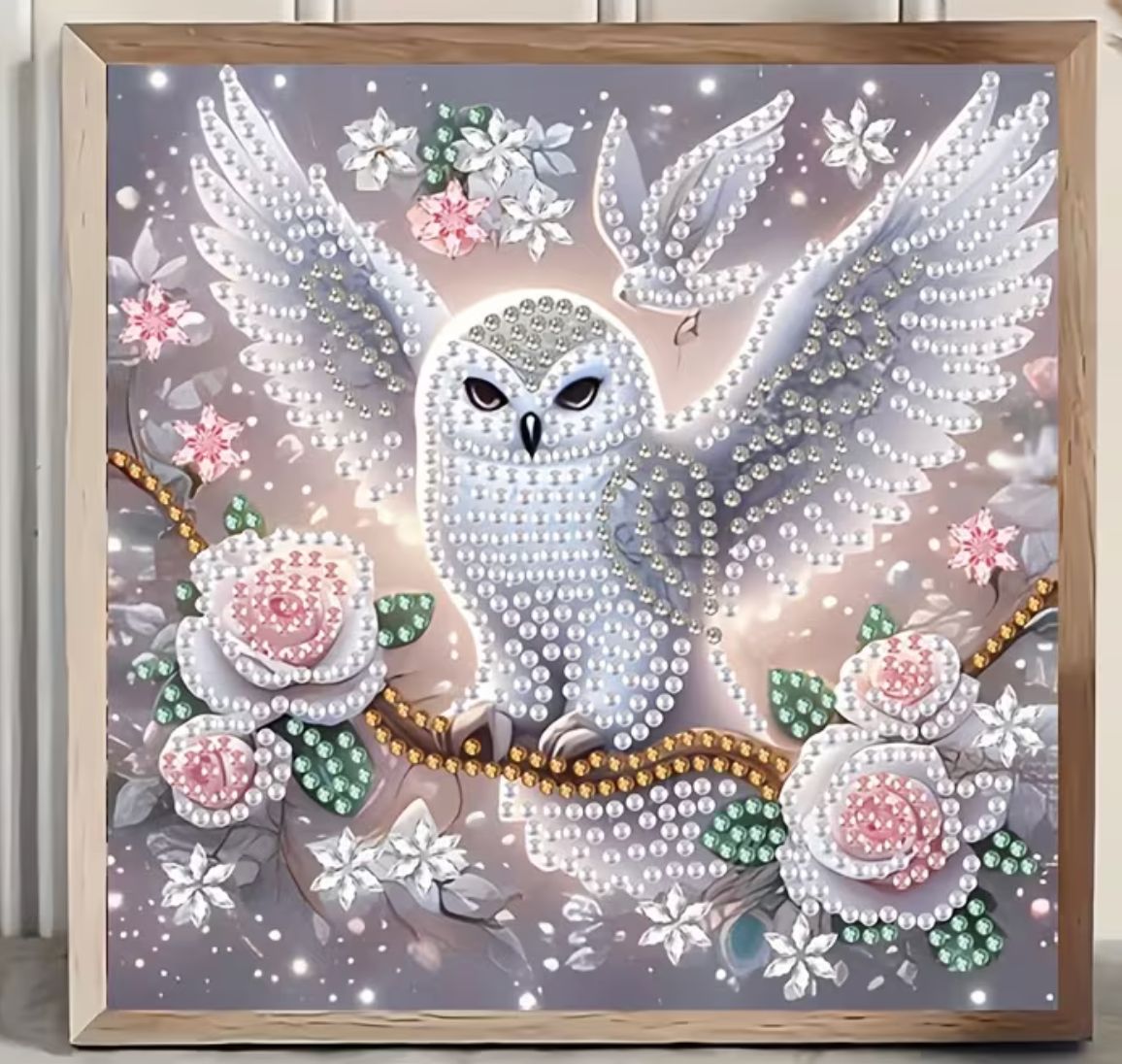 5D Diamond Painting Owl &amp; Roses
