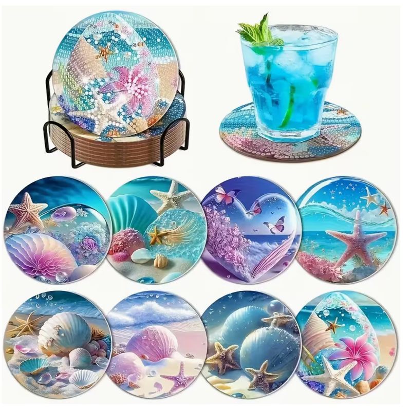Diamond Painting Coaster Set - Ocean