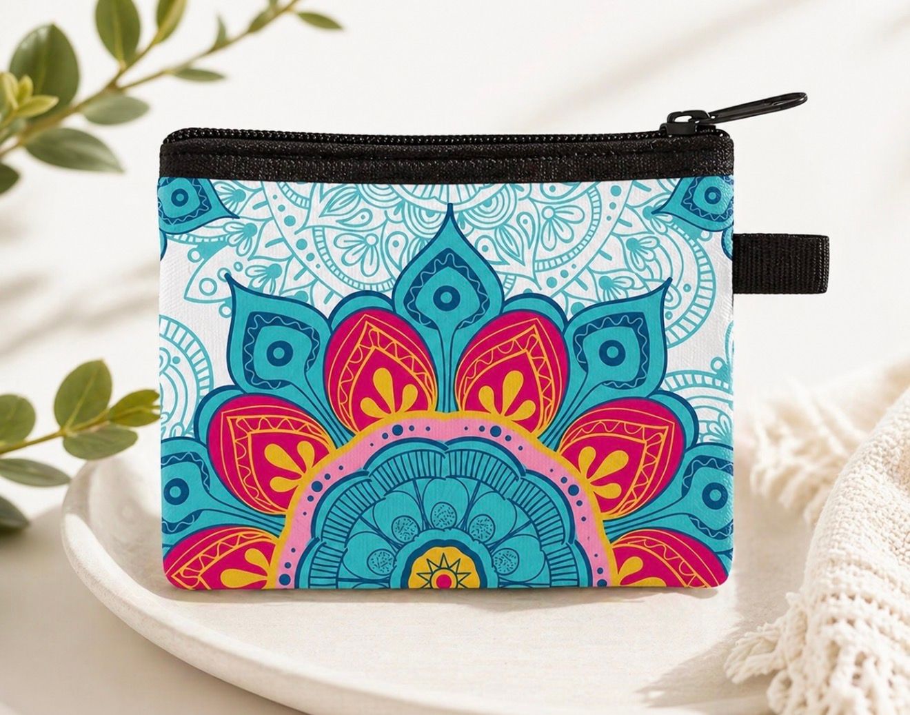 Boho Mandala Print Coin Purse