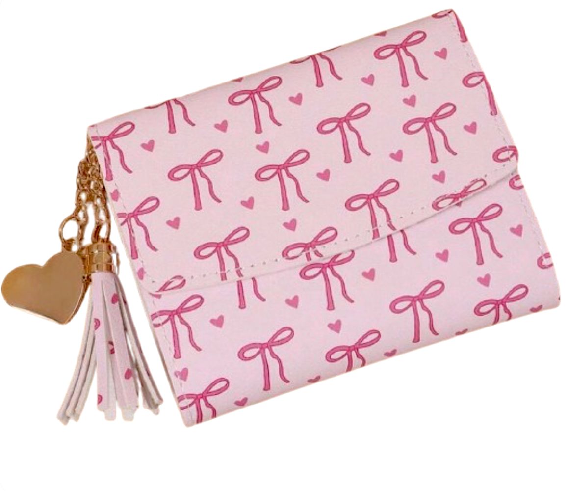 Pink Bow Foldover Wallet