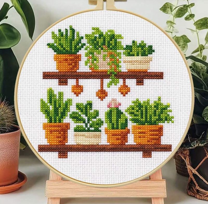 DIY Potted Plants Cross Stitch Kit